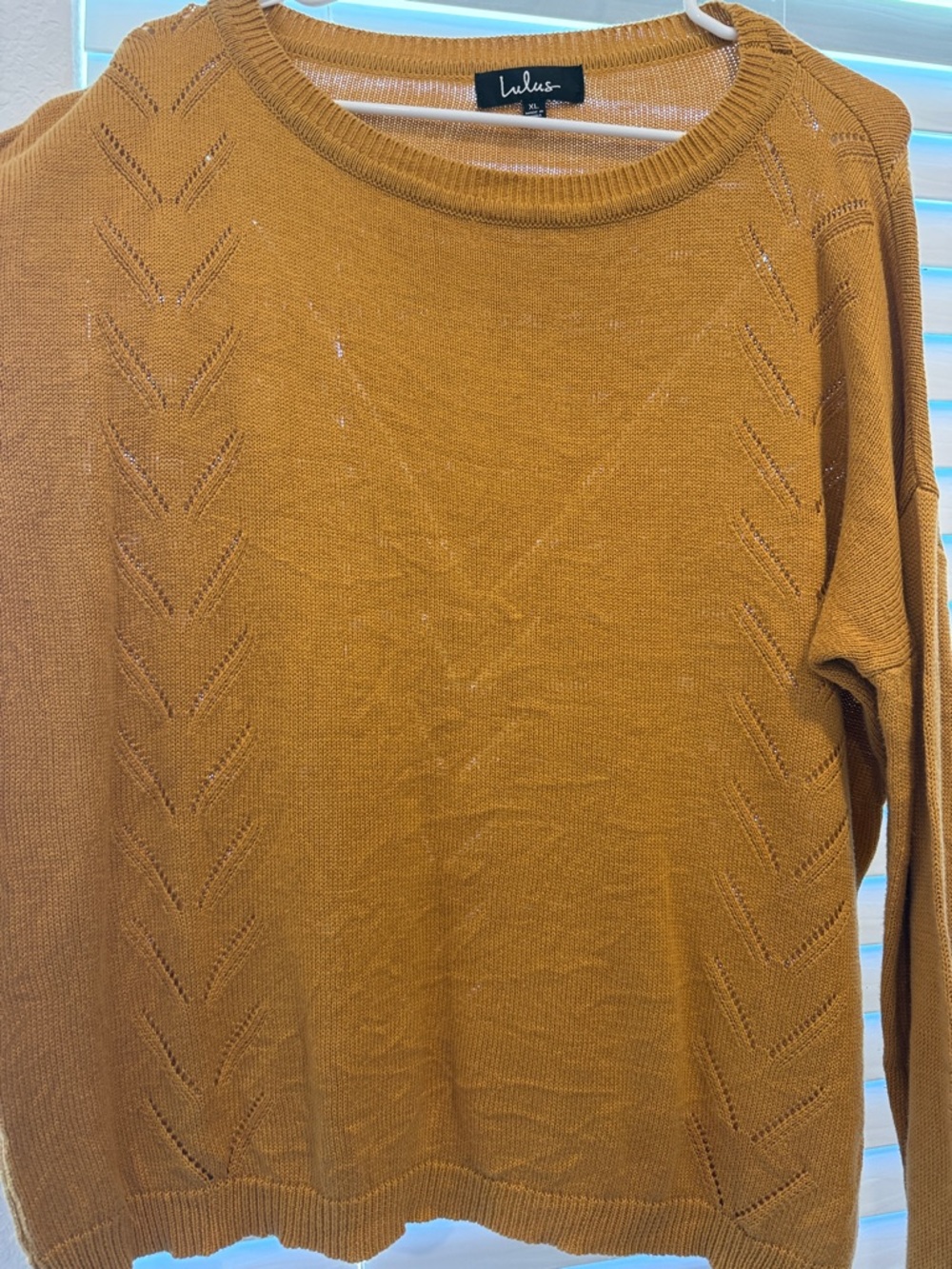 Lulu's Mustard Crewneck Knit Sweater